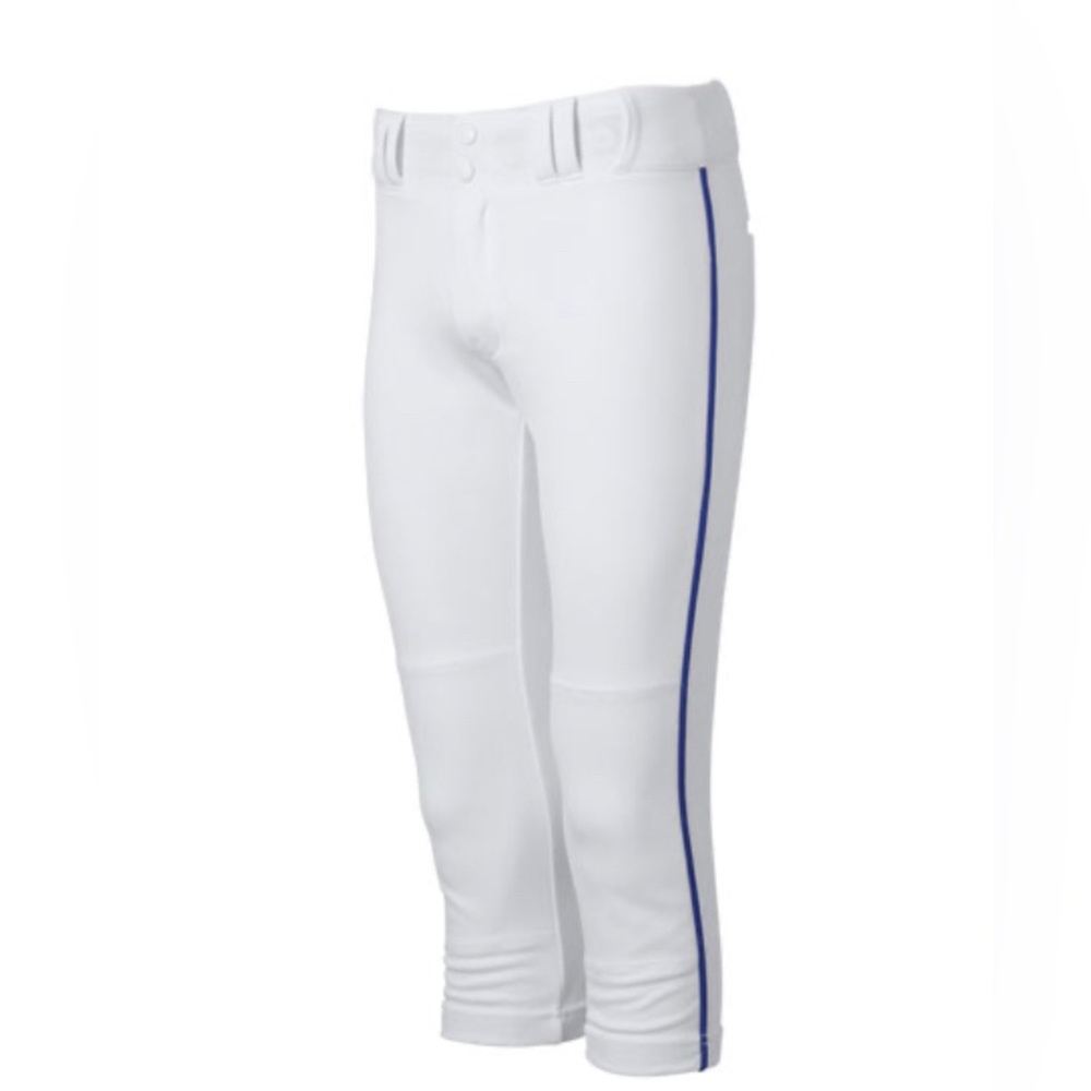 Women Softball Pants  (MED) White with Navy Pinstripe